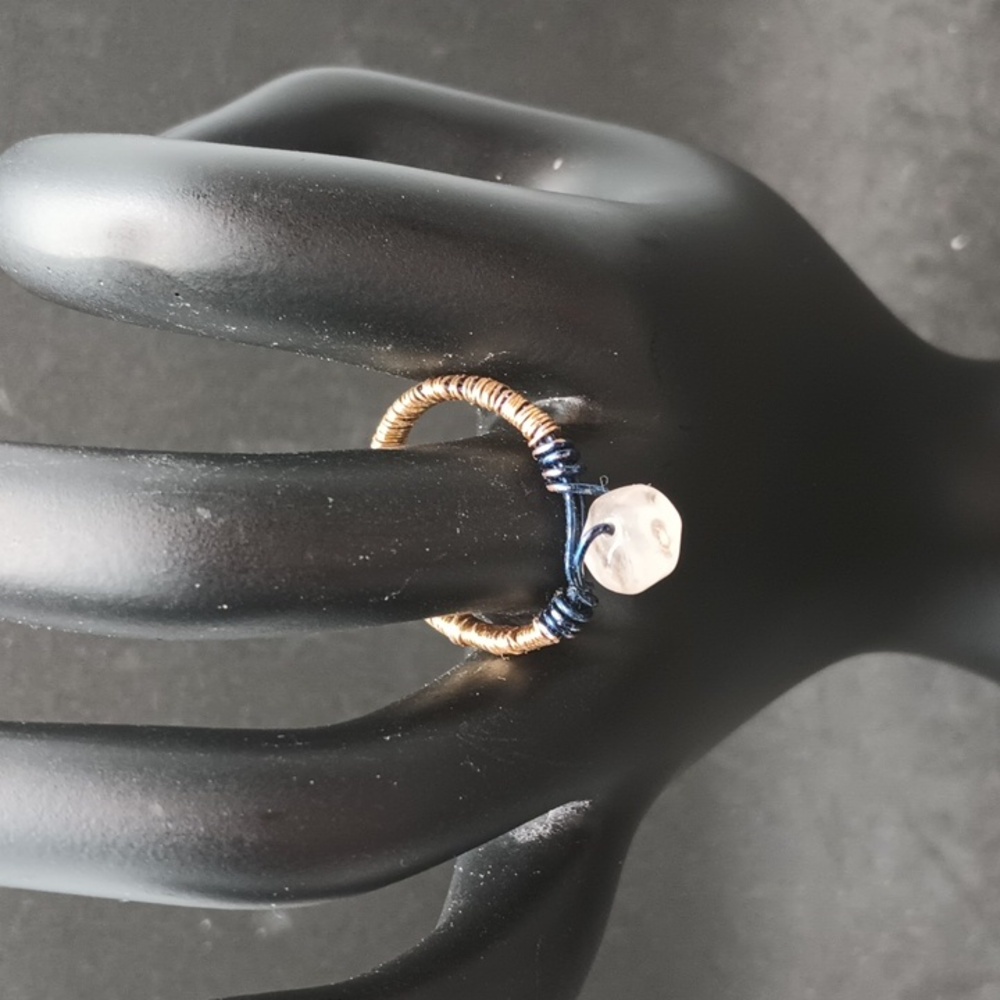 Size 8.5 beaded wire wrap ring